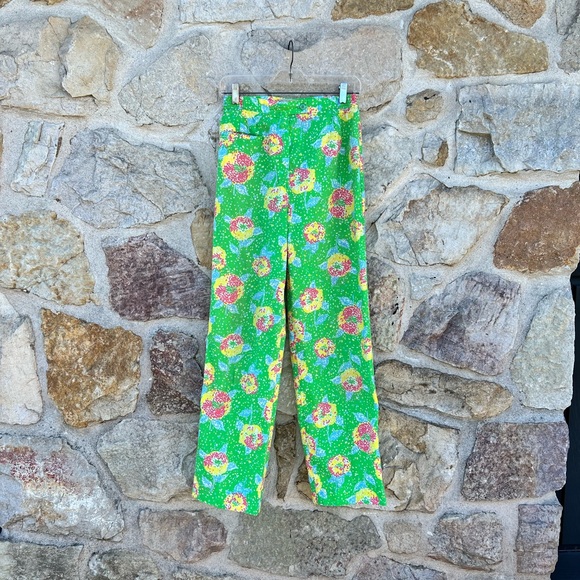 Vintage Gordon of Philadelphia spring green printed straight leg pants. - Picture 3 of 5